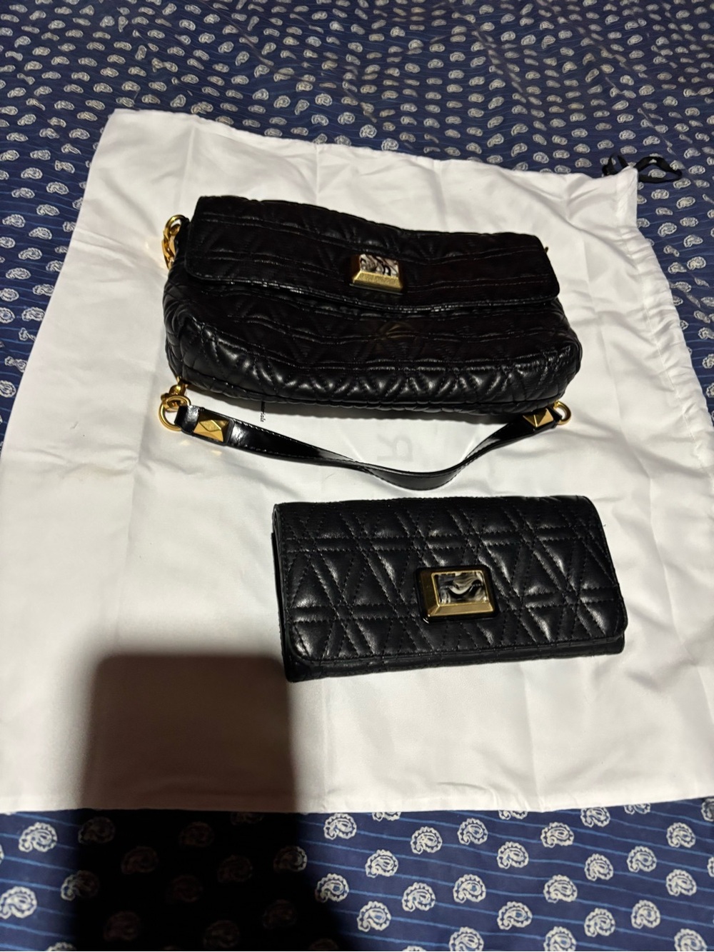 Marc jacobs Quilted Leather Shoulder Bag & Wallet Set